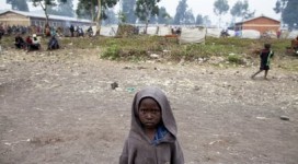 Le camp de déplacés de kanyarucinya à 4 kilomètres au nord de Goma où de nombreuses personnes fuyant les combats entre FARDC et rebelles du M23 s'abritent (Août 2012)